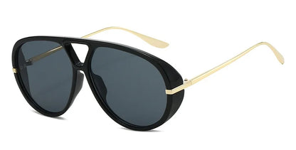 Oversized Punk Metal Double Bridge Sunglasses