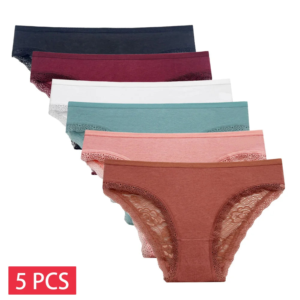 Cotton Briefs 5 PCS/SET Lace Seamless Panties Lingerie