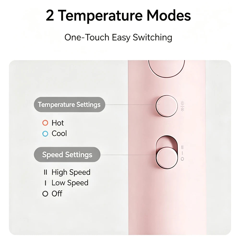 Foldable Portable Hair Dryer H101 15m/s Airflow 50 million Negative Ion Dryers