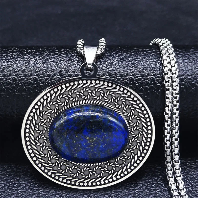 Stainless Steel Bohemia Natural Stone Vintage Necklaces