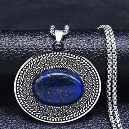 Stainless Steel Bohemia Natural Stone Vintage Necklaces