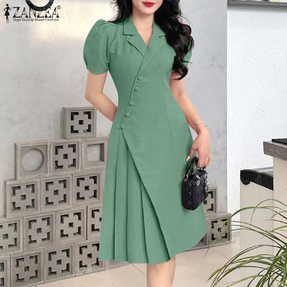 Elegante vestido de verano informal de manga corta