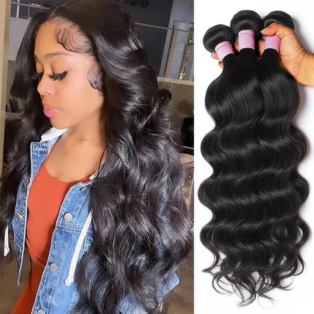 Wave Bundles 100% Human Hair Brazilian Weaving Extensions