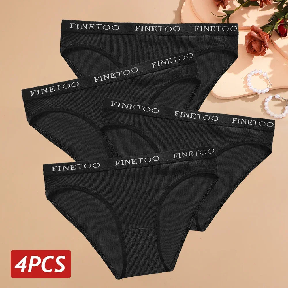 4PCS/Set Cotton Panties High Elastic Underwear Cotton Lingerie