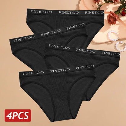 4PCS/Set Cotton Panties High Elastic Underwear Cotton Lingerie