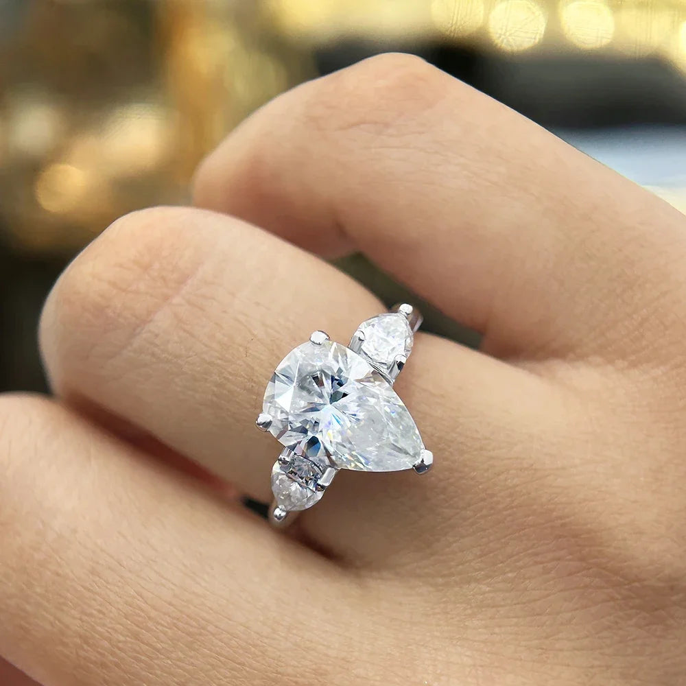 DANA Waterdrop Shape Full Moissanite Rings