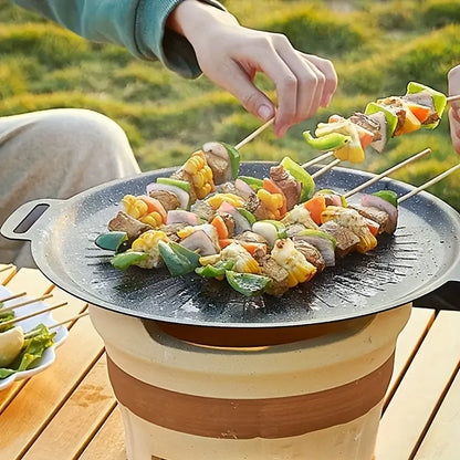 1pcs Carbon Steel Grill Pan Nonstick BBQ Griddle