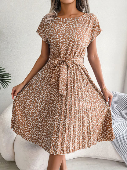 Short Sleeve High Waist Dress