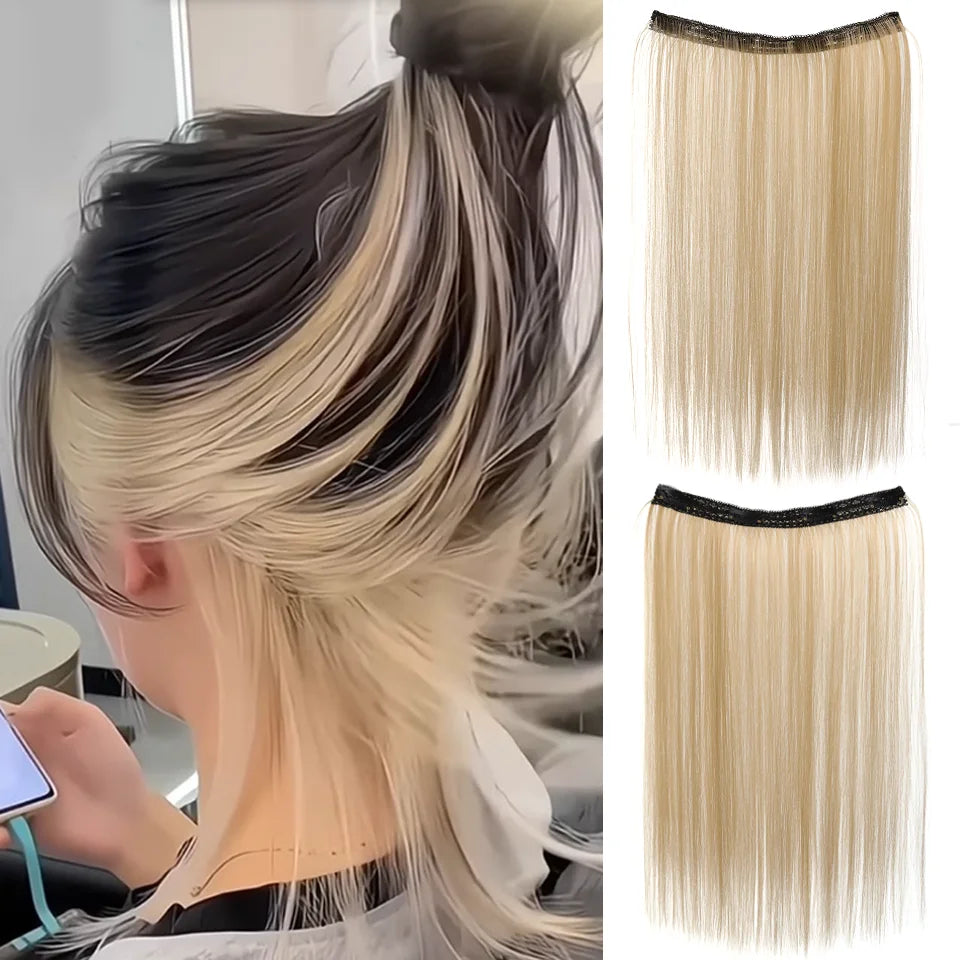 20 Inch Long Synthetic Straight Clip-In Hair Extensions