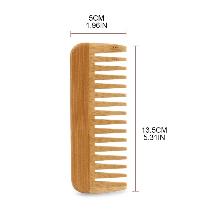 Natural Bamboo Wide Toothed Hair Brush