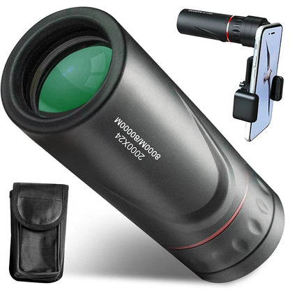 Monocular Telescope Upgrade 2000X24 HD Monoculars Adapter Pocket Monoscope Binoculars