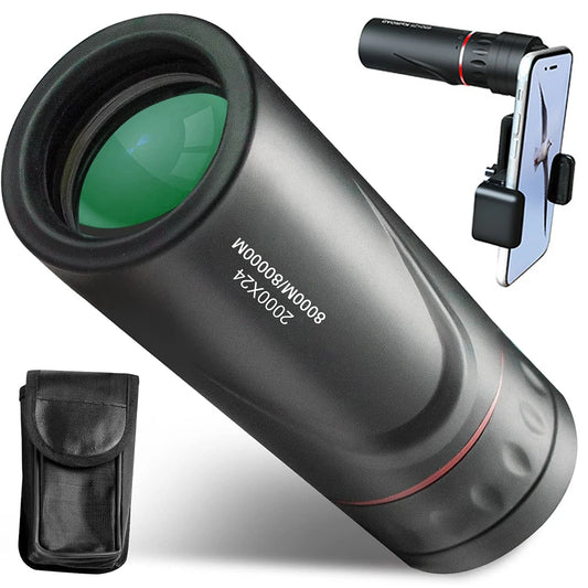 Monocular Telescope Upgrade 2000X24 HD Monoculars Adapter Pocket Monoscope Binoculars