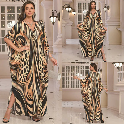 Kaftan Wave Neck Swimsuit Cover Up Caftan Dress