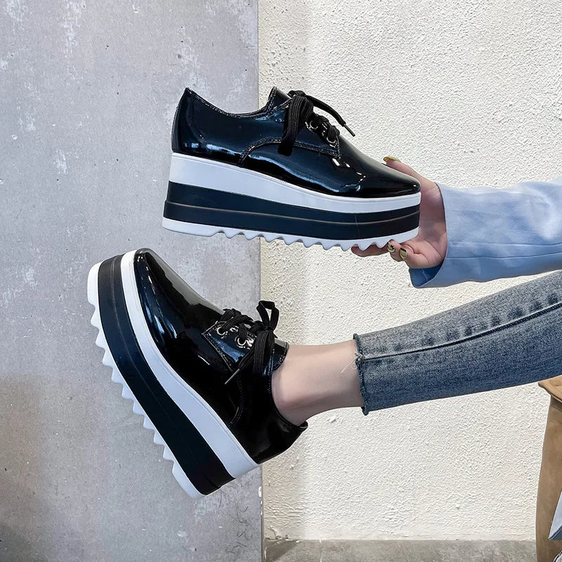 Flat Platform Slip on Moccains Casual Thick Sole Brogue Creepers Sneakers