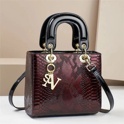 DANA PU Leather Crocodile Shoulder Bag