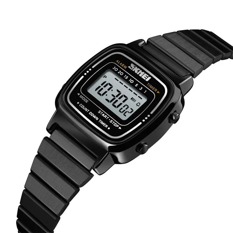Bracelet Luxury Stainless Steel Strap Waterproof Digital Chronograph Wristwatch