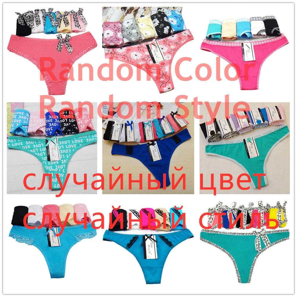 Sexy Thong Cotton G Strings Panties Dot Star Underpants 5 pcs/lot