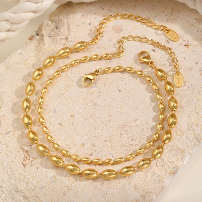 Chain Stainless Steel Ball Link Anklet On Leg