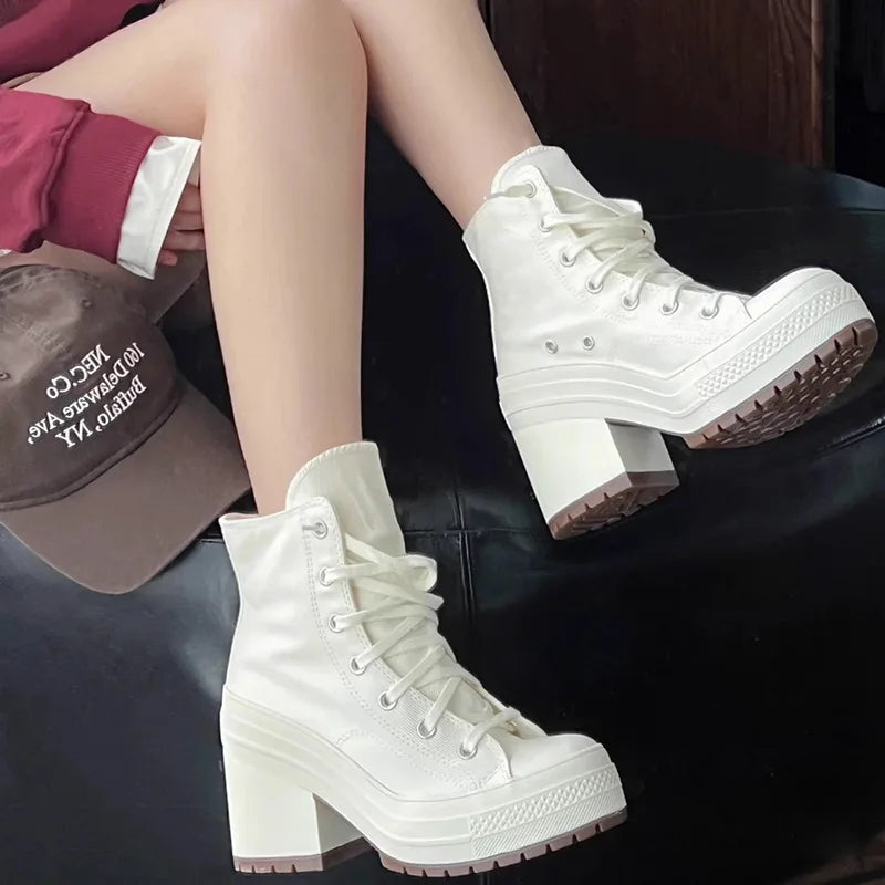 Canvas Lace Up Casual Sneakers