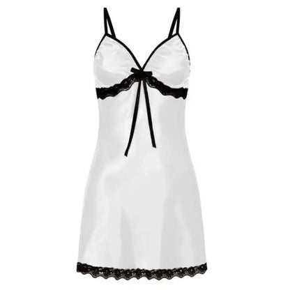 Silk Imitation Lace Bow Strap Sleeping Pyjamas Dress