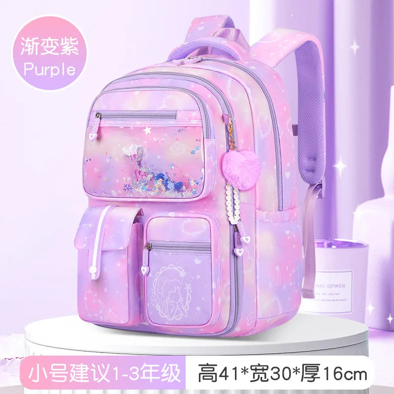 Refrigerator Door Multiple Pockets Light Burden Reduction Elementary School Bag