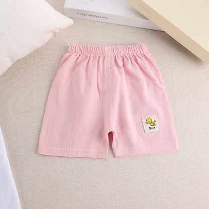 Shorts Boys Girls Cotton Linen Short Pants