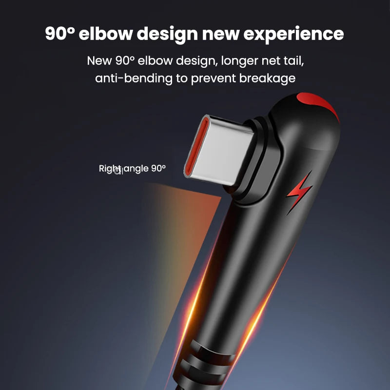 Type-C Cable 90 Degree Elbow Mobile Phone Fast Charging