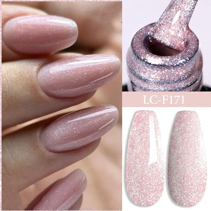 Pink Glitter Nail Gel Polish
