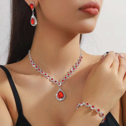 Waterdrop Flower Necklace Jewelry Set