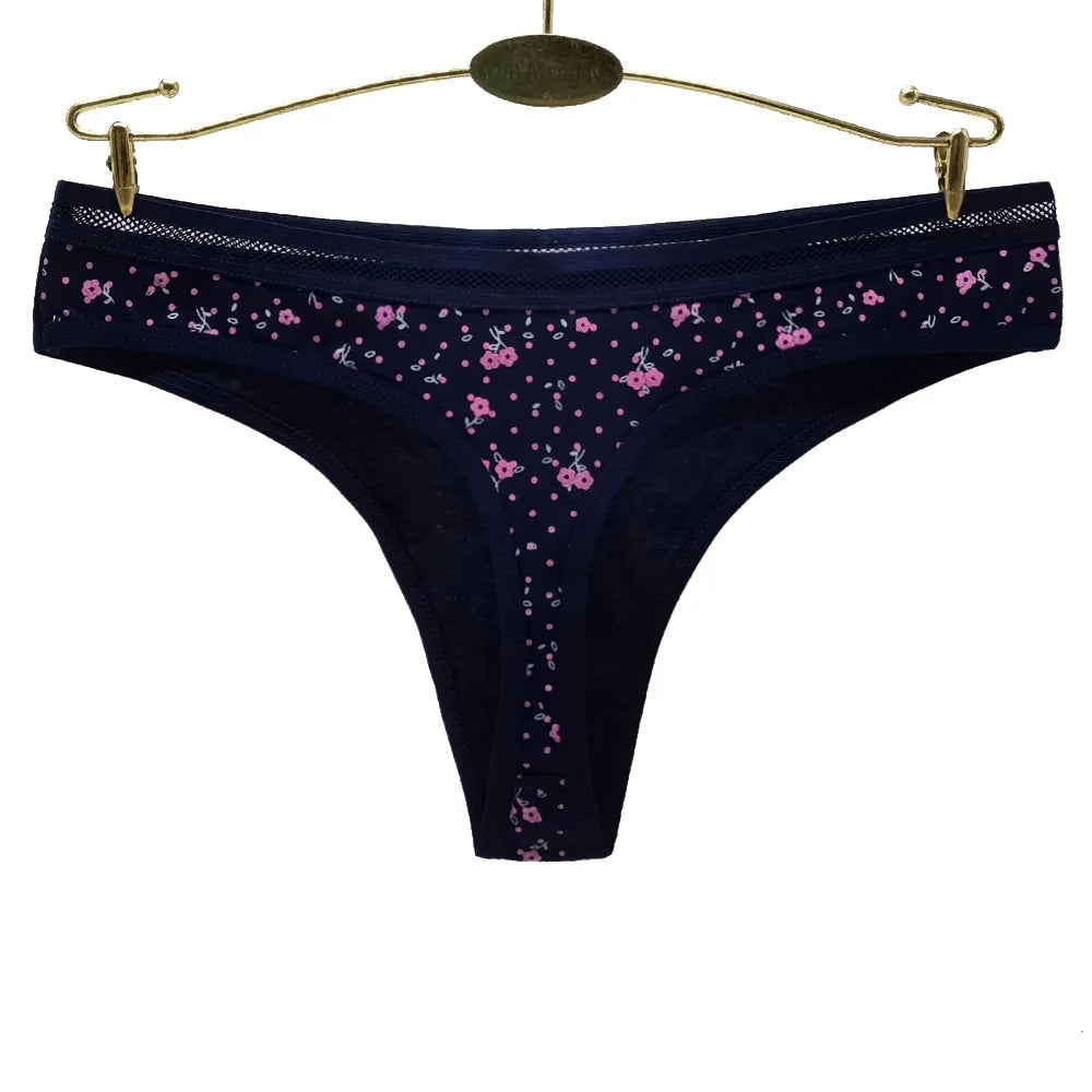 Sexy Thong Cotton G Strings Panties Dot Star Underpants 5 pcs/lot
