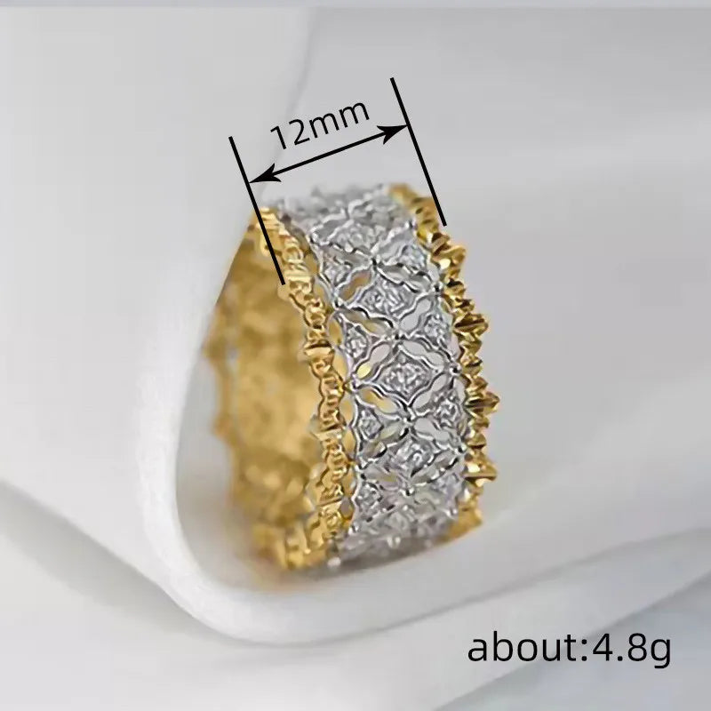 925 Sterling Silver Two Tone Luxury Rings