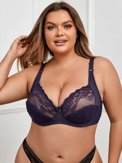 Plus Size Bras Super Thin Sexy Lace Lingerie