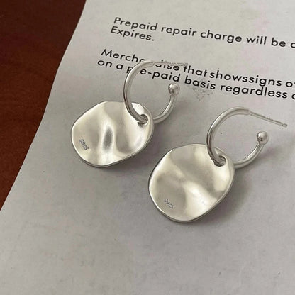 925 Sterling Silver Frosting Hoop Earrings