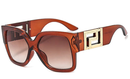 Light Luxury Square Large Frame Hollow Temples Catwalk Sunglasses