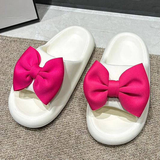 Bow Tie Thick Soft Sole Slippers