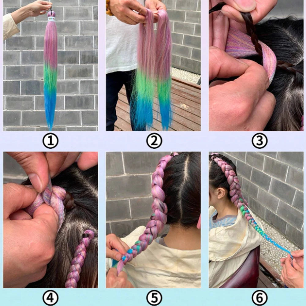 Braiding Hair Pre-stretched Purple Hair Extensions