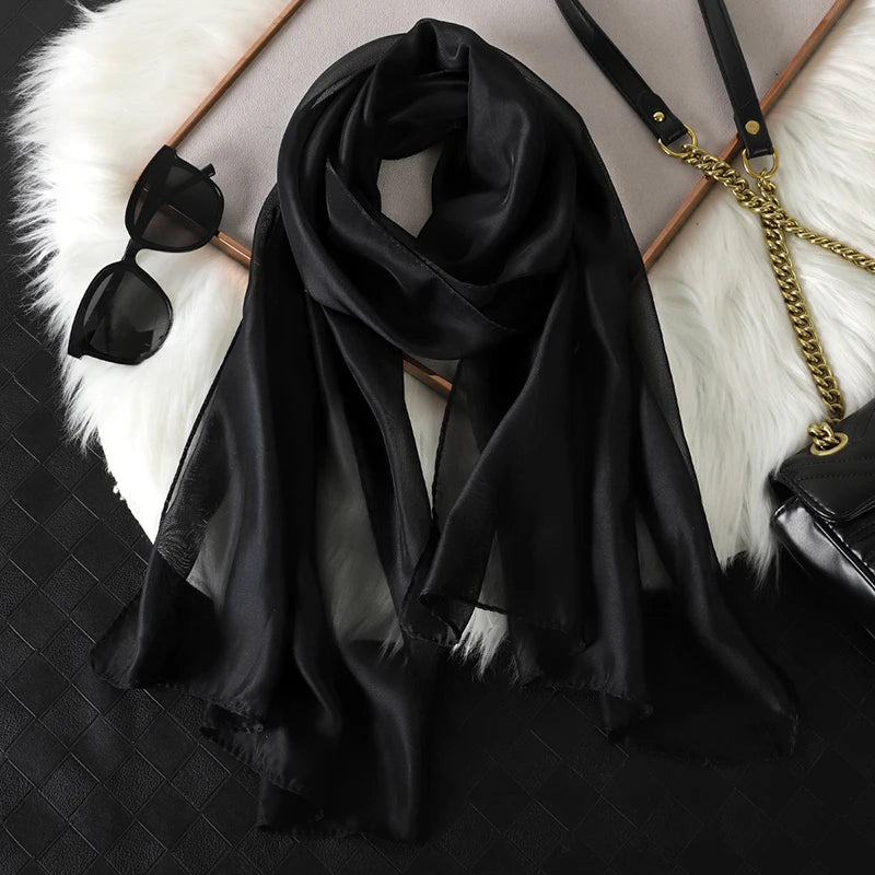 Chiffon Long Silk Scarf Turban