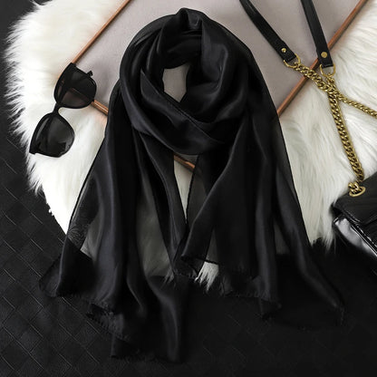Chiffon Long Silk Scarf Turban