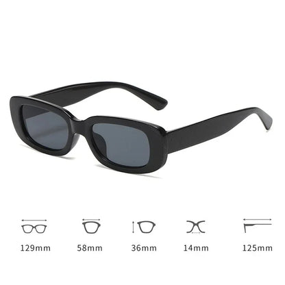 Cute Vintage Frosted Rectangle Sunglasses