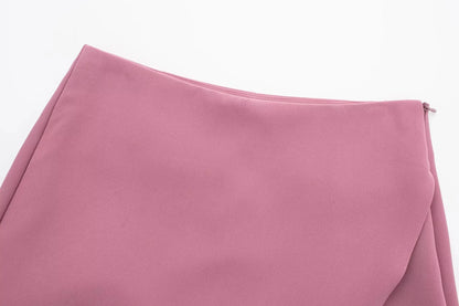 Falda marrón de talle alto