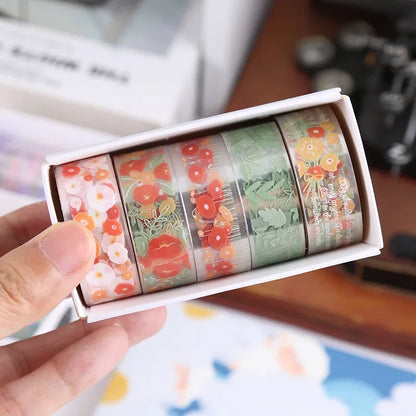 5Rolls Kawaii Transparent Sticker Tape DIY Decorative Material Tape