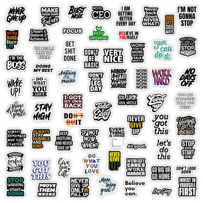 Inspirational Phrases Stickers Positive Mindset Energy DIY Gift Decal for Laptop Phone Scrapbook