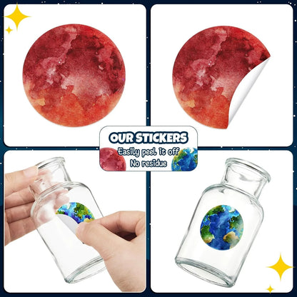 100-500pcs Reward Stickers Space Planet Label Diaries Sticker