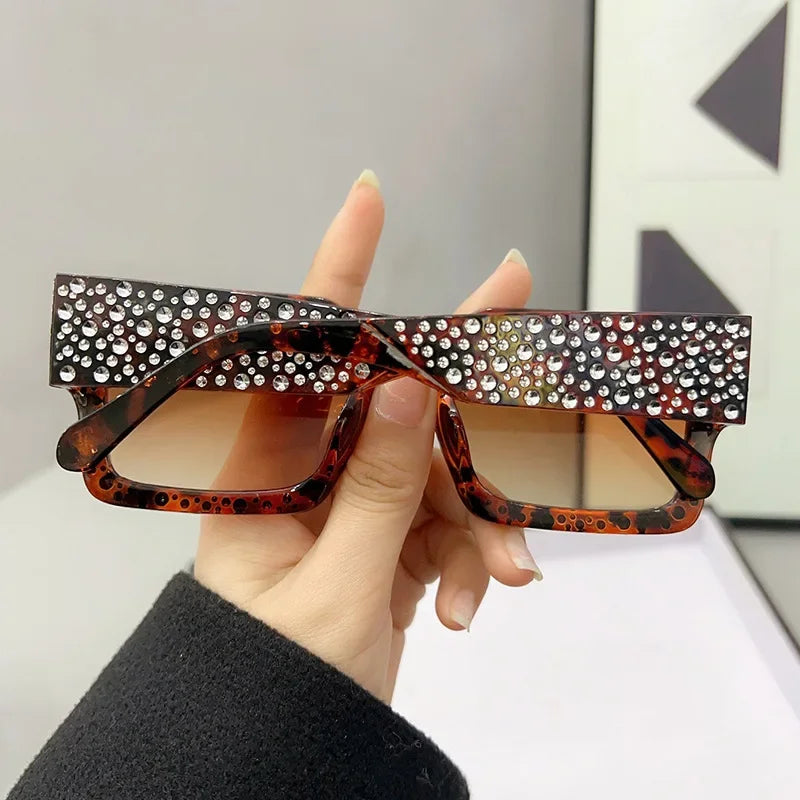Crystal Square Diamond Big Frame Sunglasses