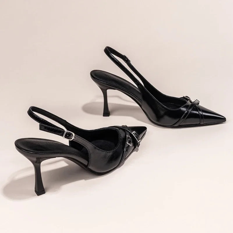 Shallow Mouth High-heeled Elegant Buckle Stiletto Shoes