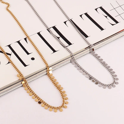 316L Stainless Steel Round Tassel Pendant Necklace