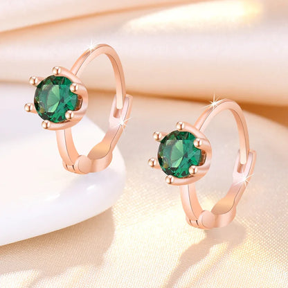 925 Sterling Silver Zircon Buckle Earrings