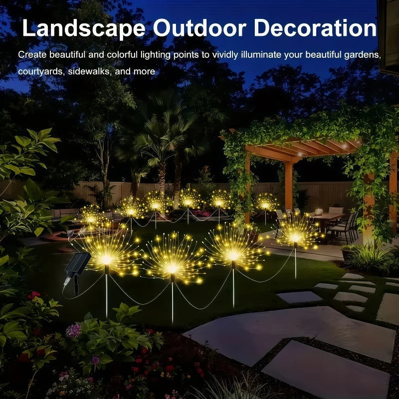 4pcs/6pcs Outdoor Solar Garden Lights Outdoor Solar Smart Firework Lights