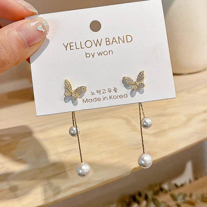 Crystal Long Tassel Drop Earring