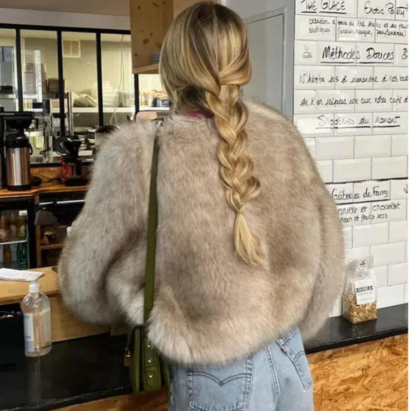 Luxury Faux Fur Fluffy Short Jacket